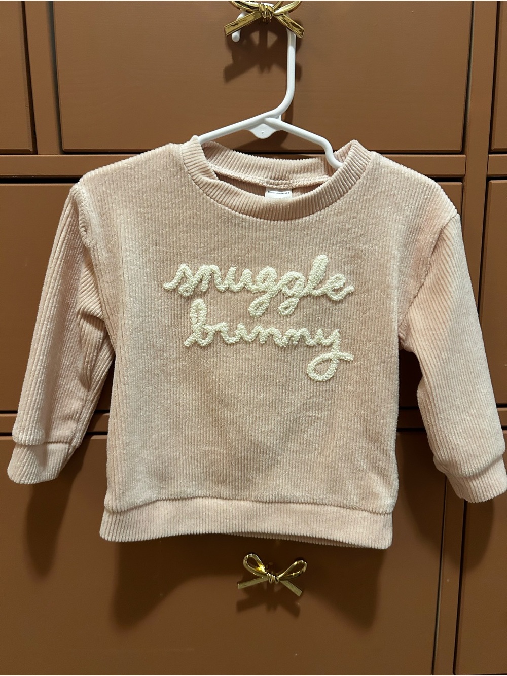 Carter's Pink Chenille "Snuggle Bunny" Pullover Sweatshirt
